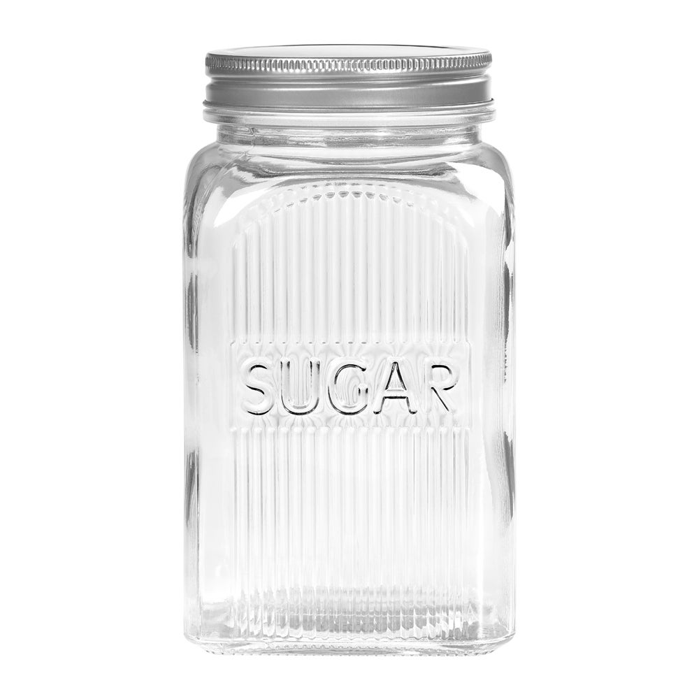 Ribbed glass storage with screw top tin lids 1,250