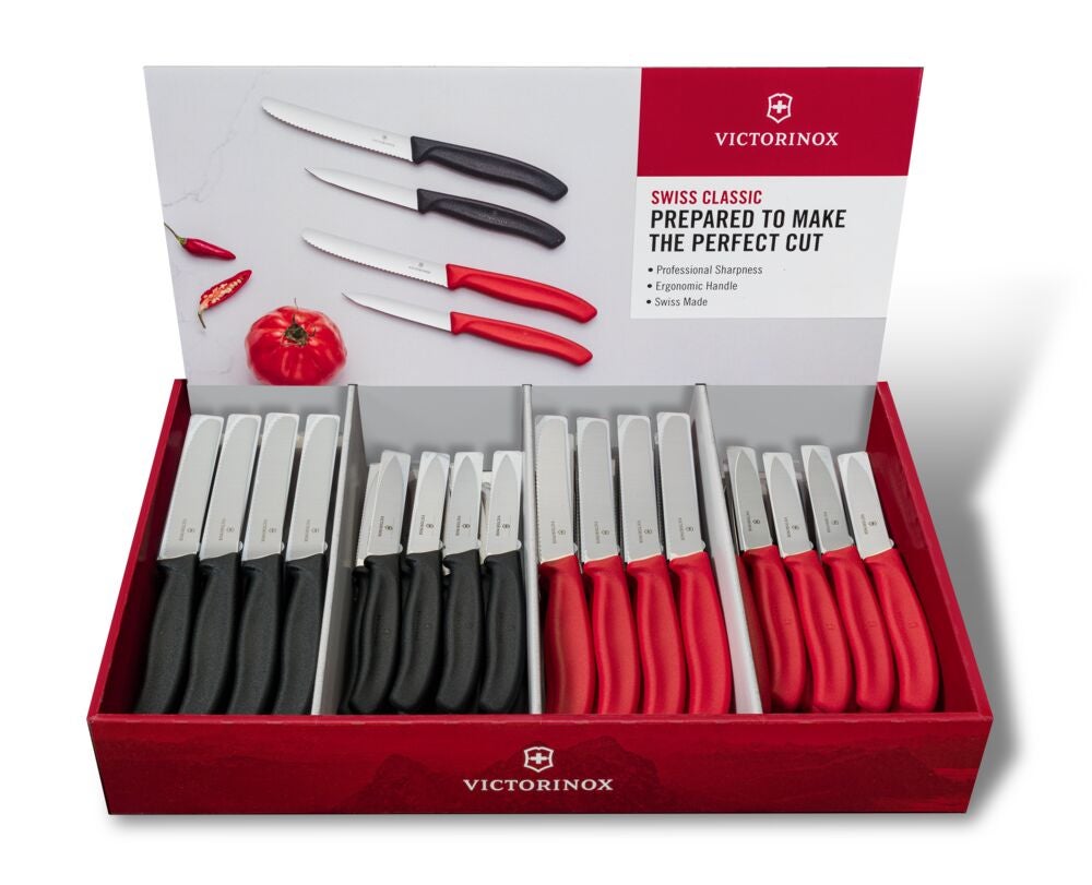 Swiss Classic, display paring knives, 80pcs, black