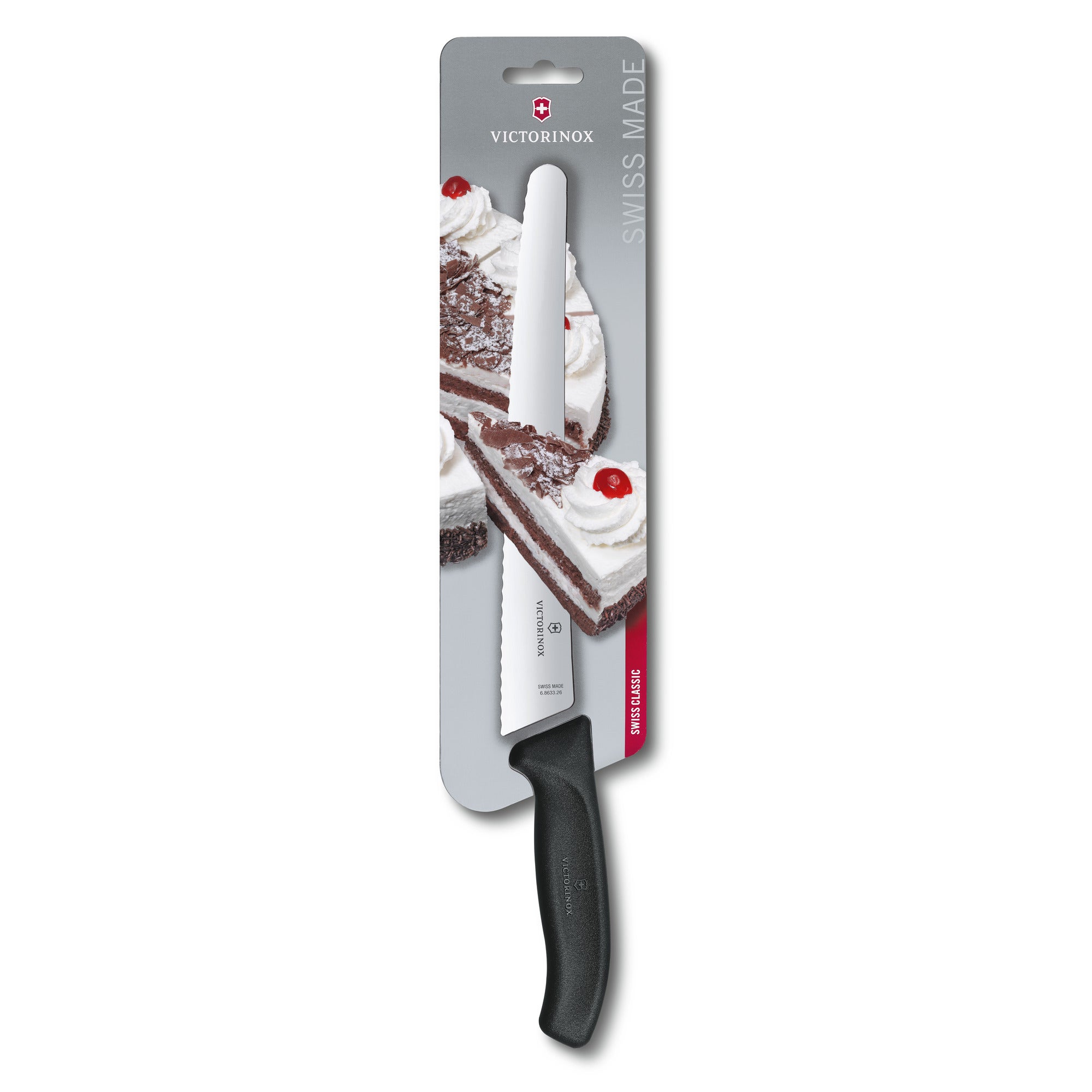 Brödkniv, 26 cm tandat blad, SwisClassic svart