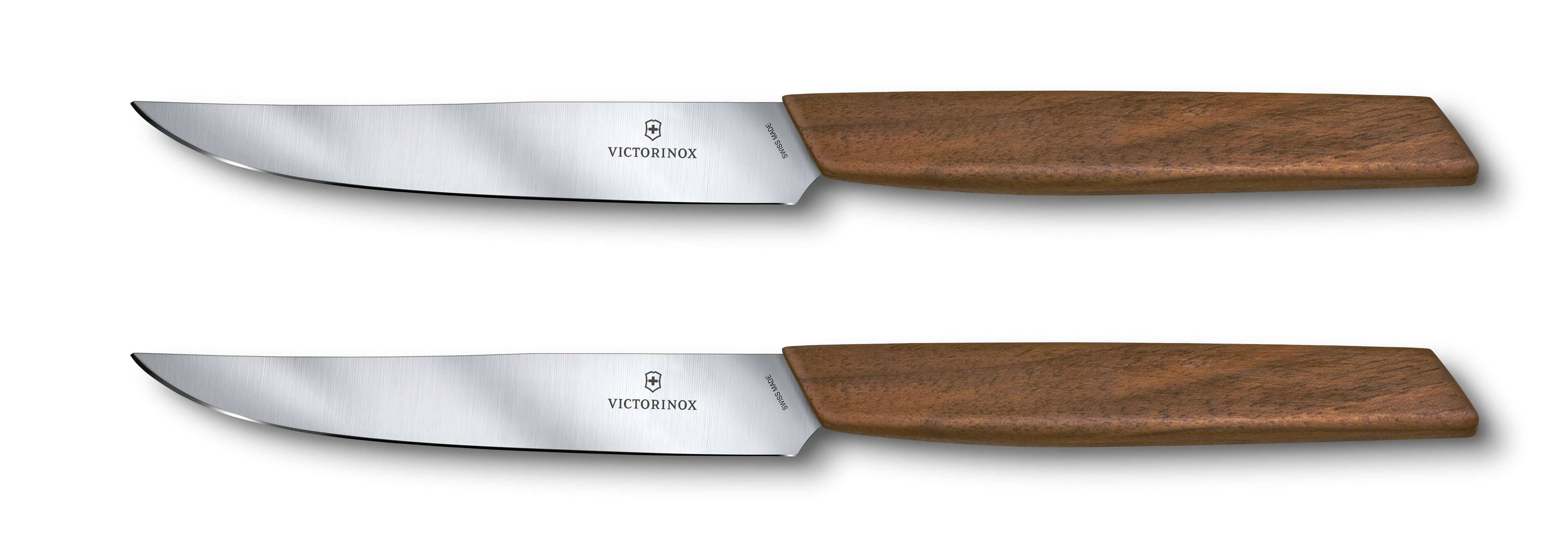Swiss Modern Steak Knife Set, 2 pieces, 12 cm, wal