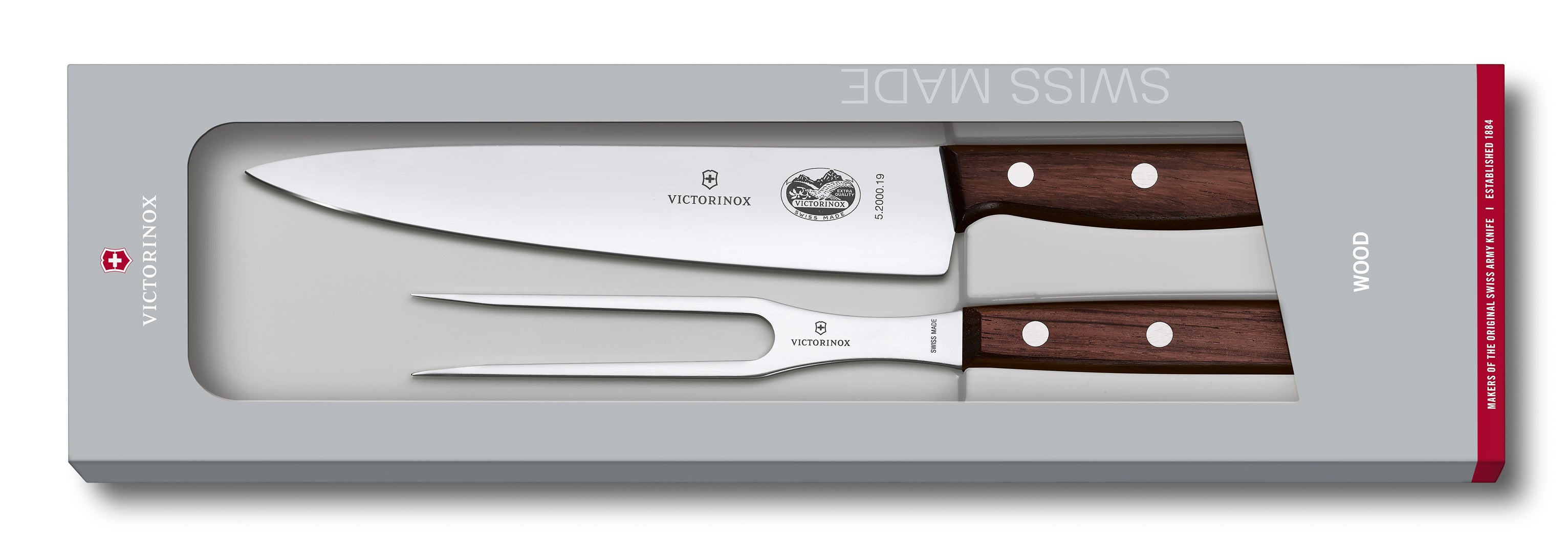 Knivset med tranchergaffel och 19 cm kockkniv
