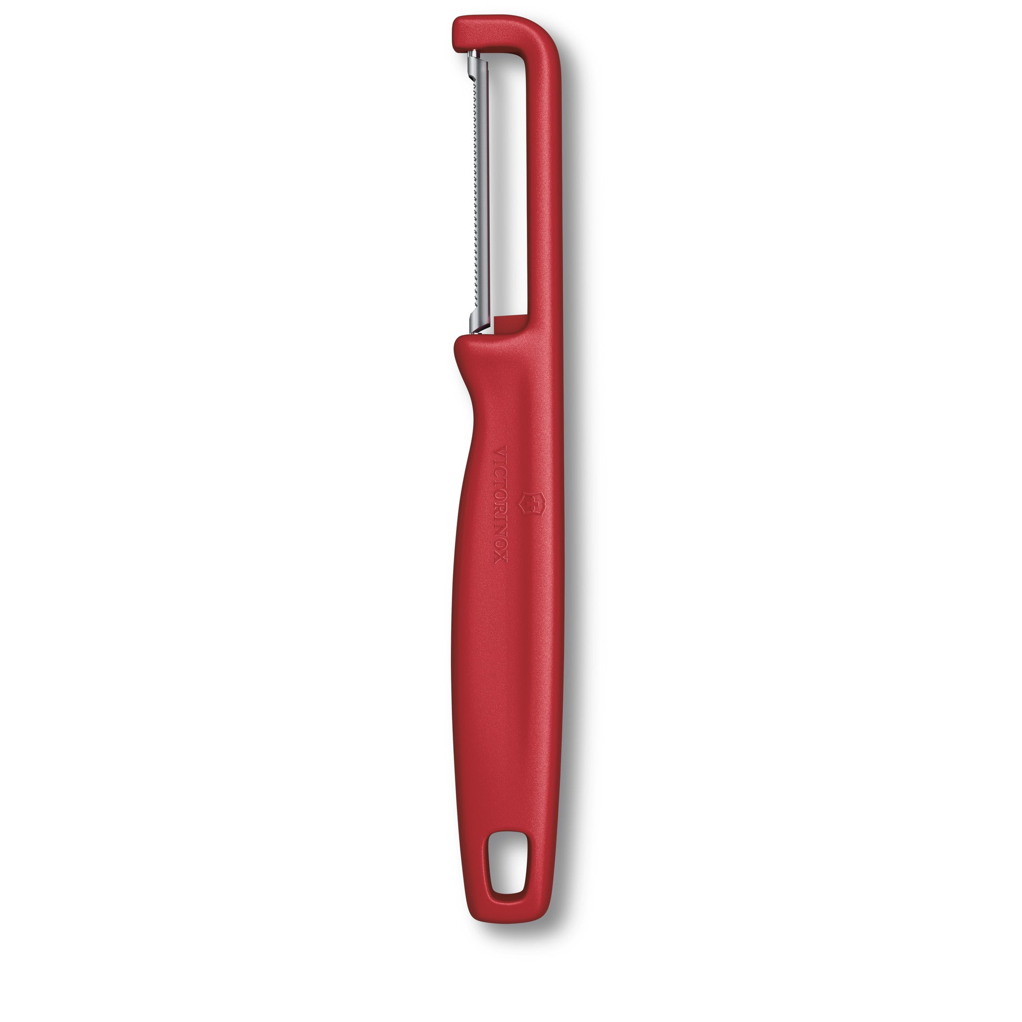 Iota Peeler, serrated, double-edge, red