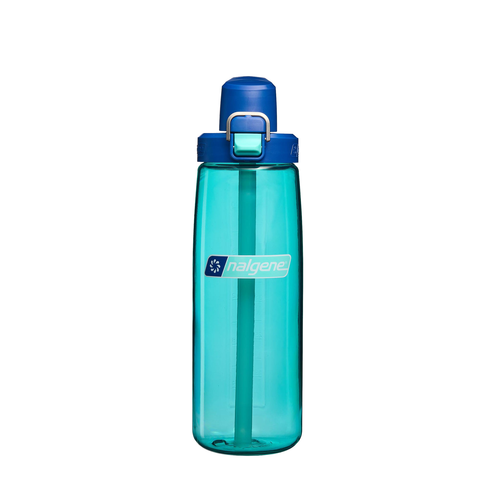 Freshflow Straw bottle, 0,7 l, Blue Aqua with Dark