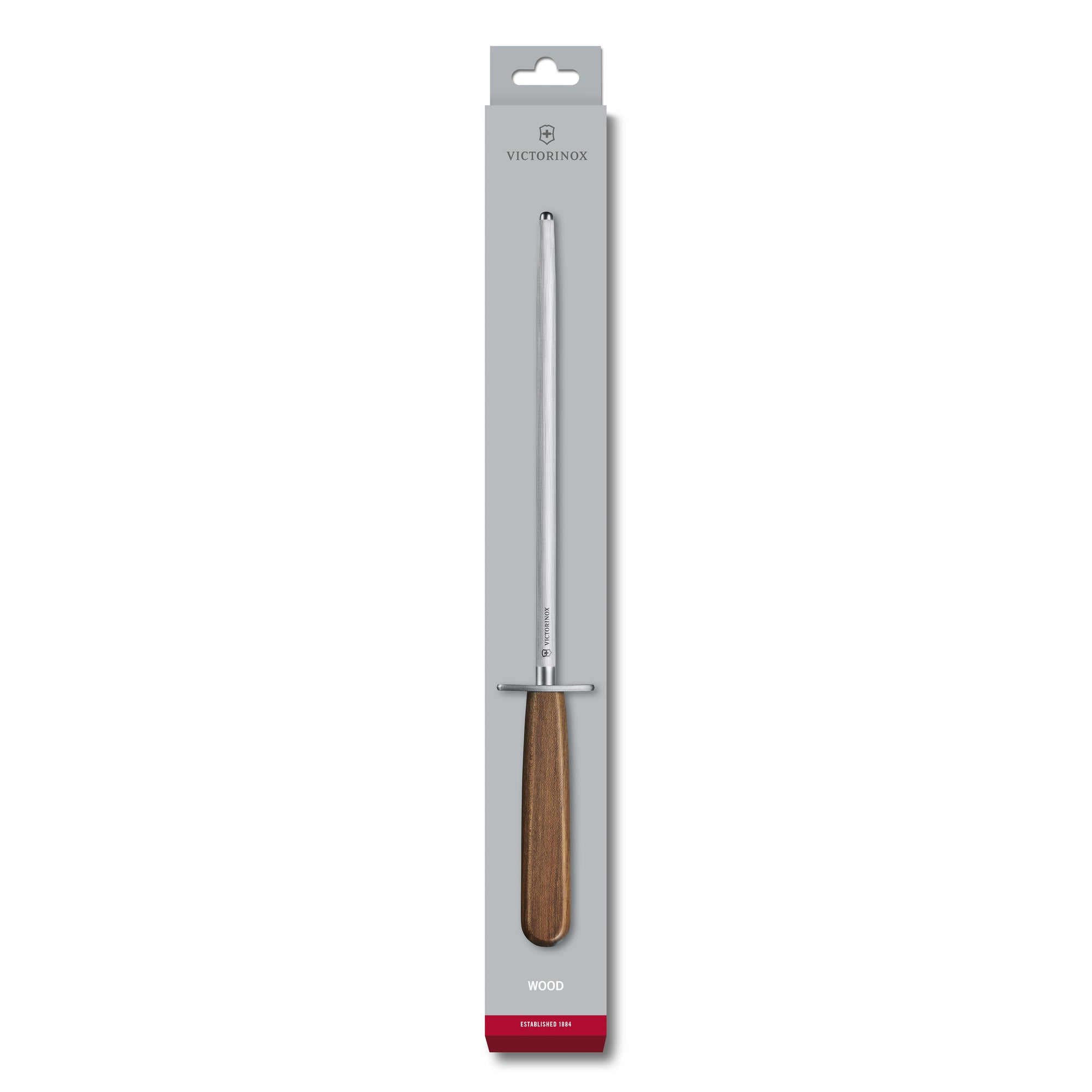 Wood, honing steel, 23cm, medium-fine cut, round,