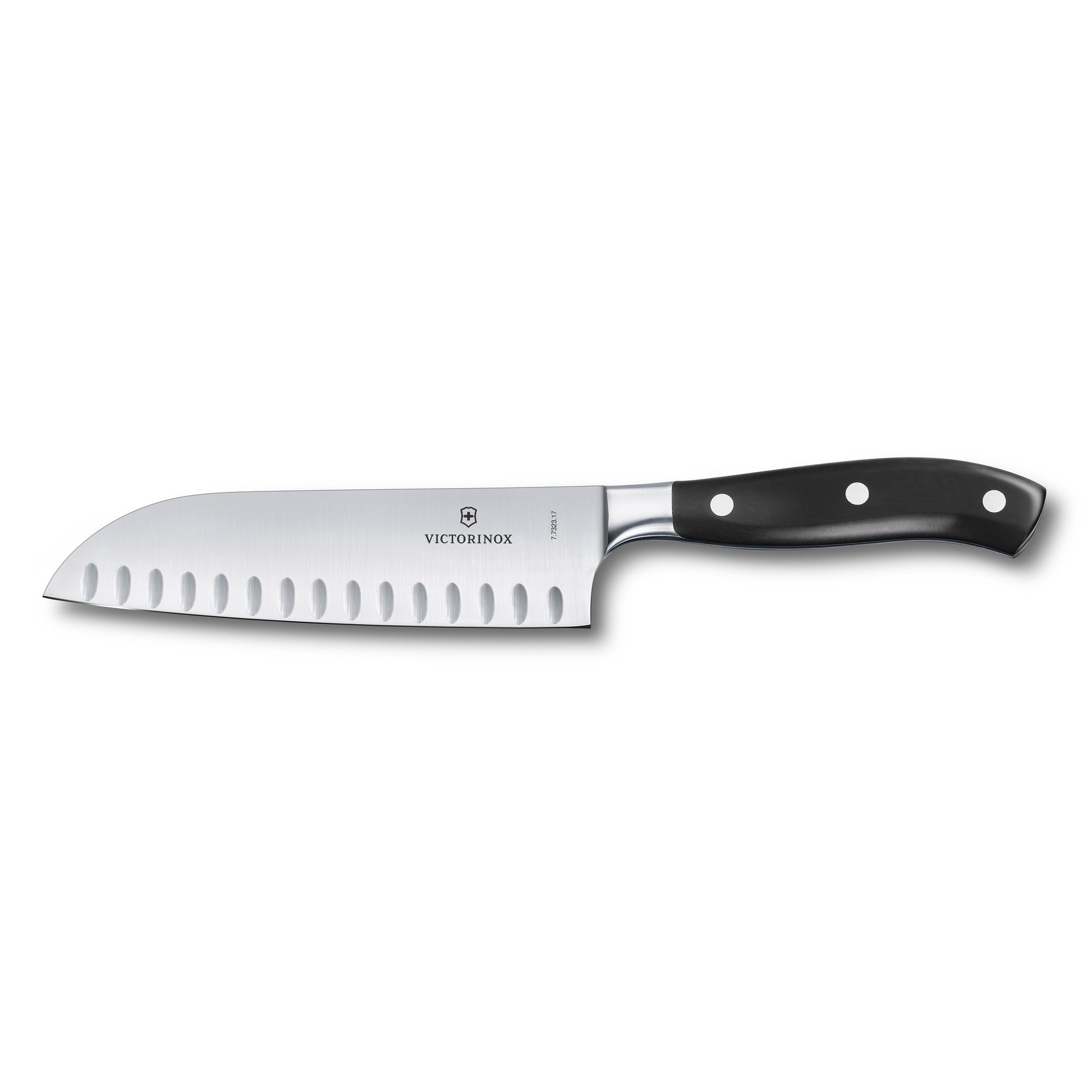 Santoku kniv med räfflor smidd i presentask, Grand