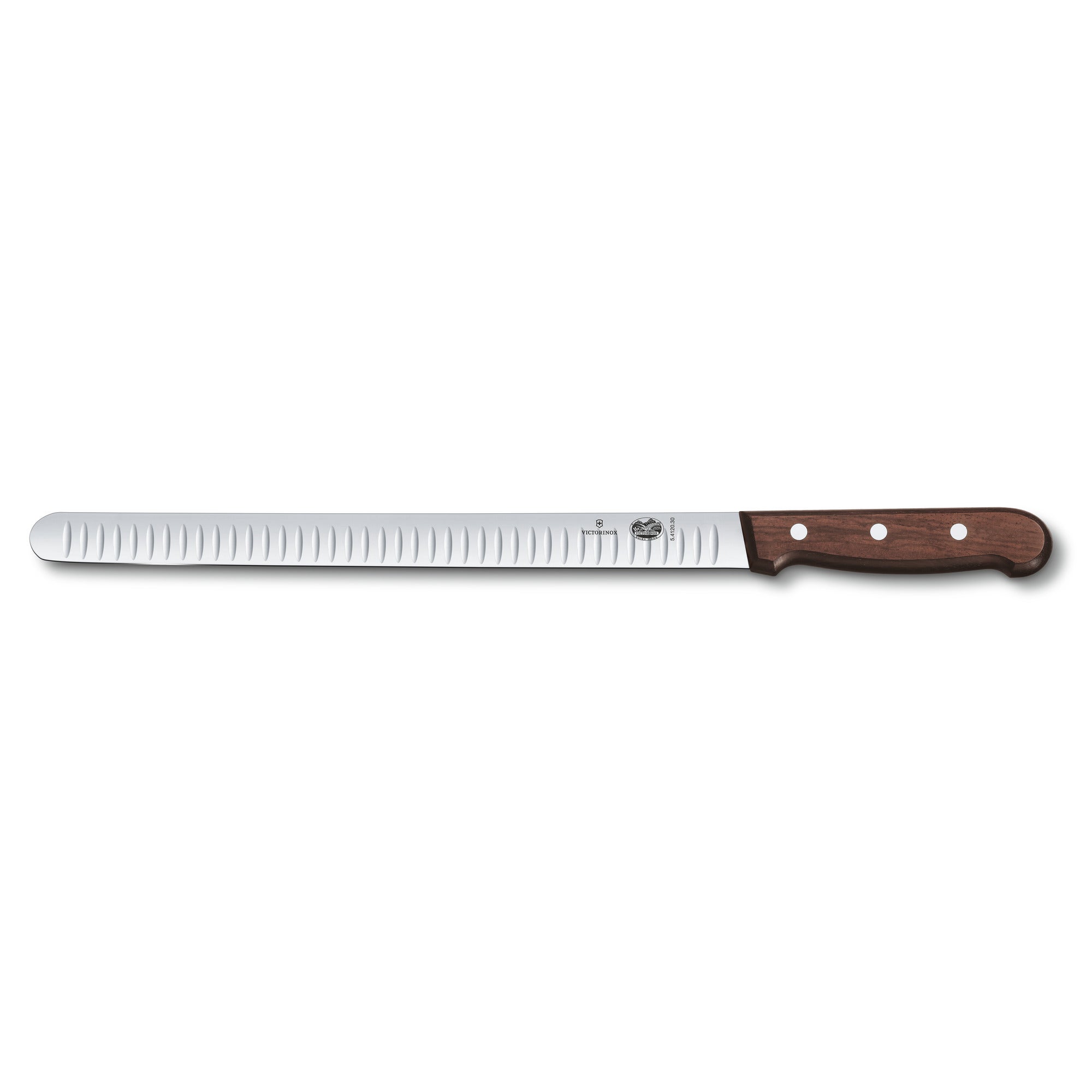 Laxkniv 30 cm, räfflad, trä