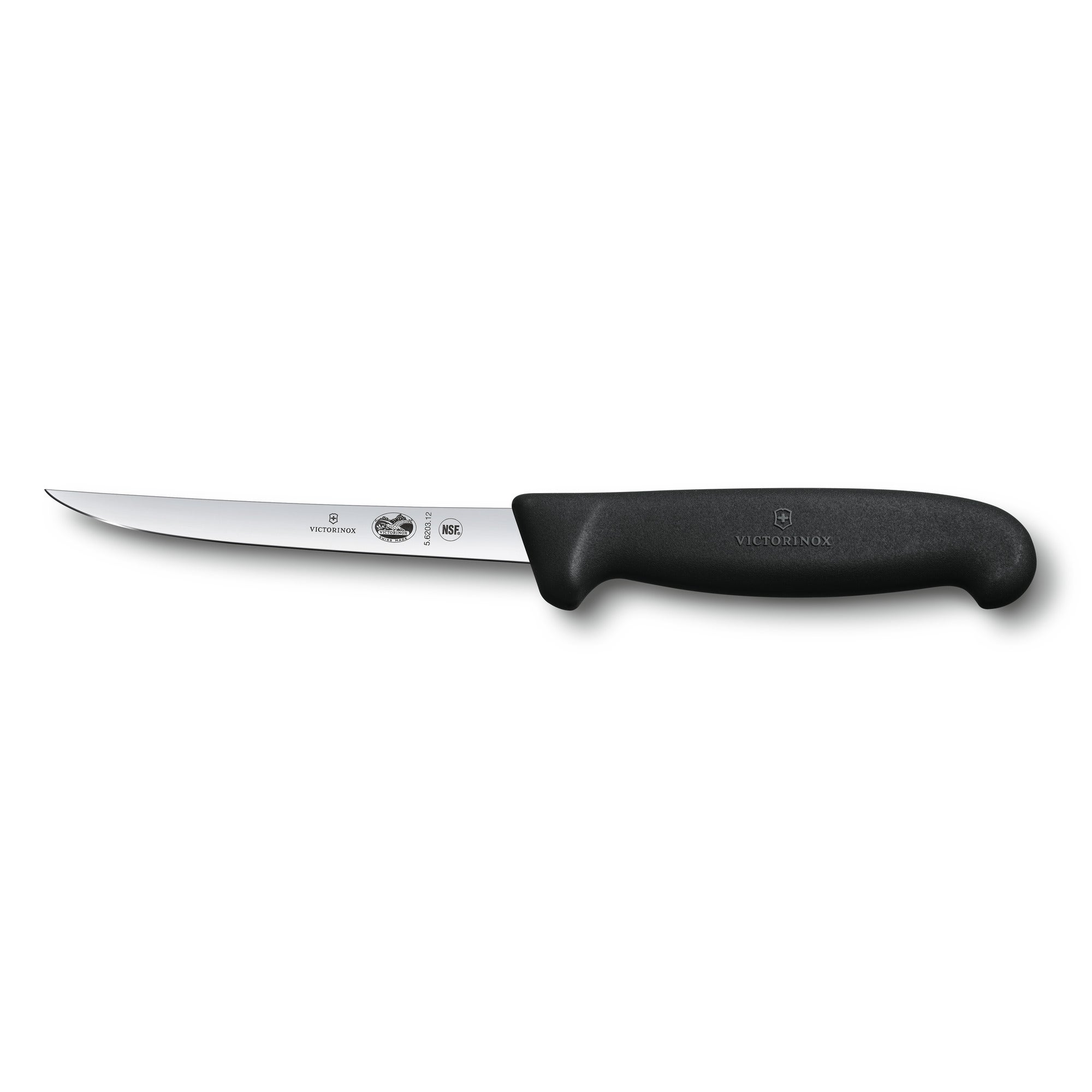 Urbeningskniv, 12 cm, svart Fibrox, rakt extra