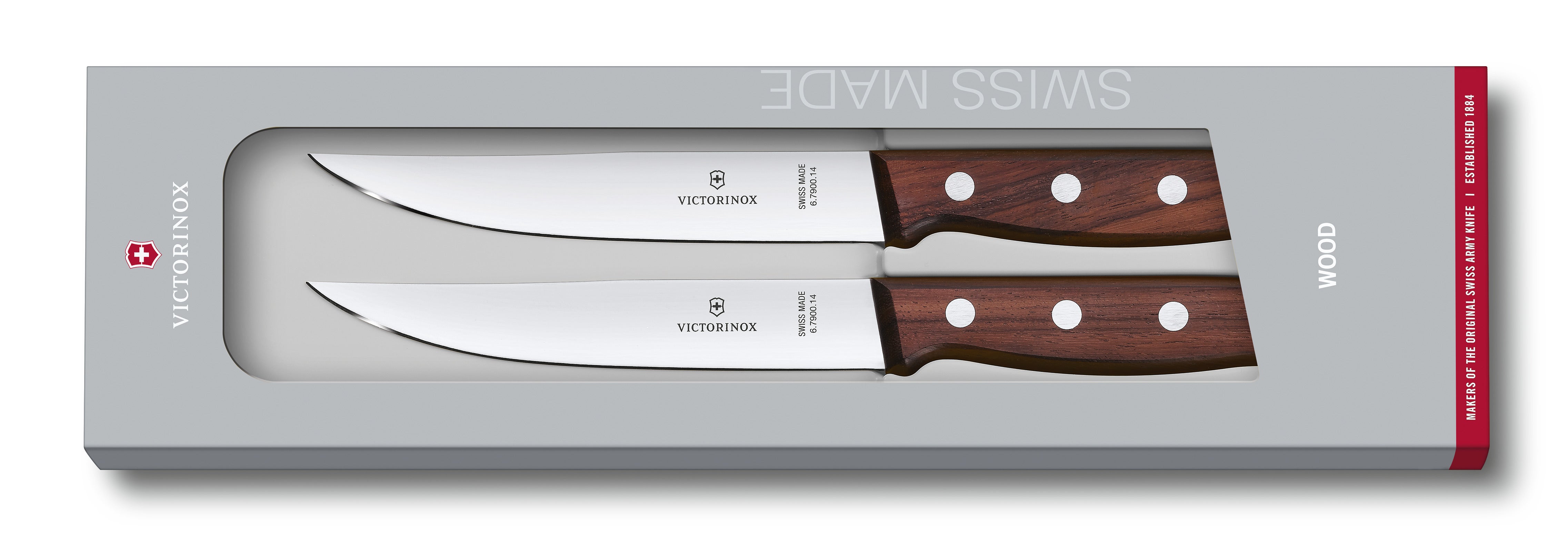 Wood, steak knife set, 2pcs, modified pine, gift b