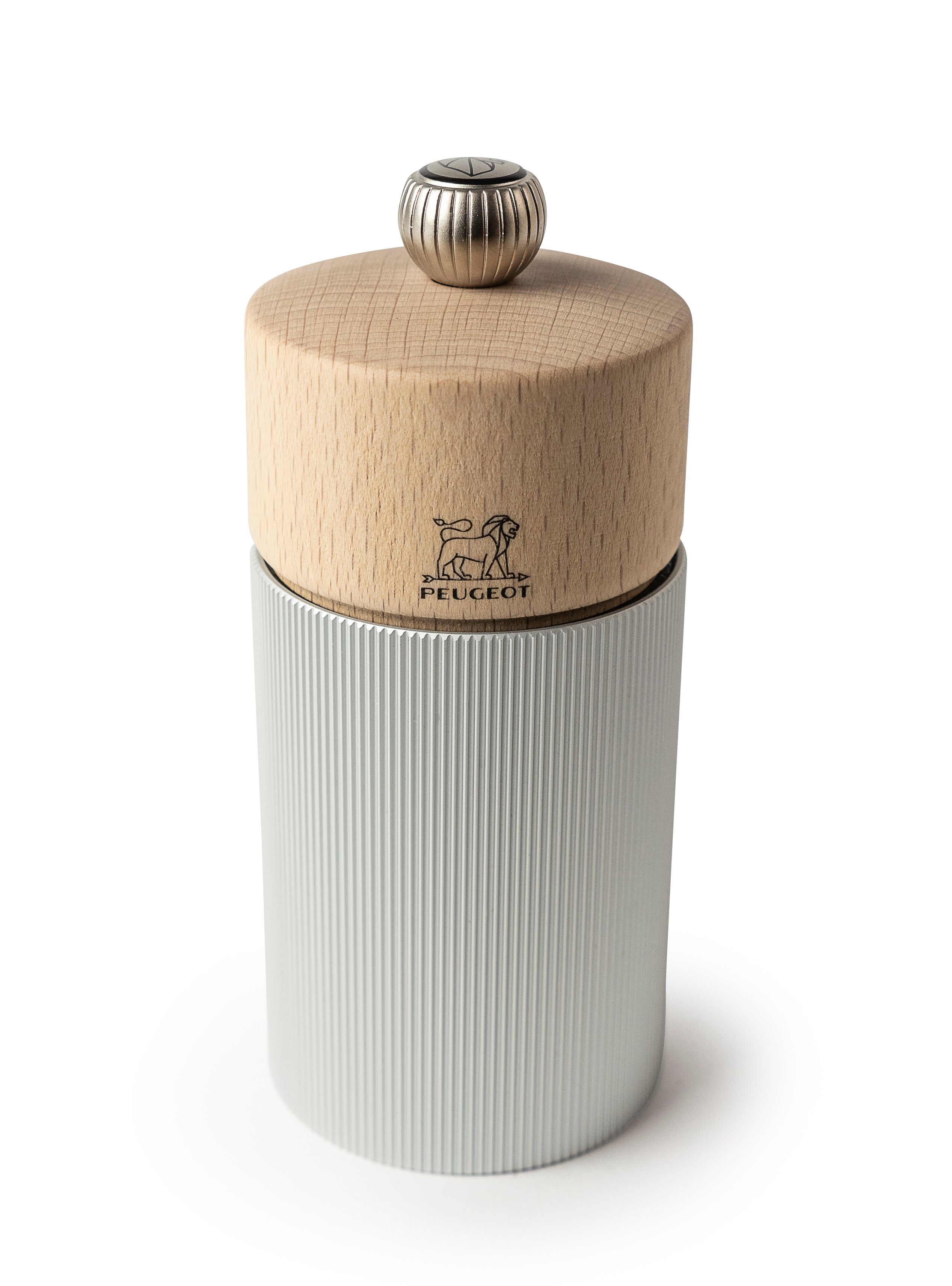 Line Natural Pepper Mill Wood/Aluminium 12 cm