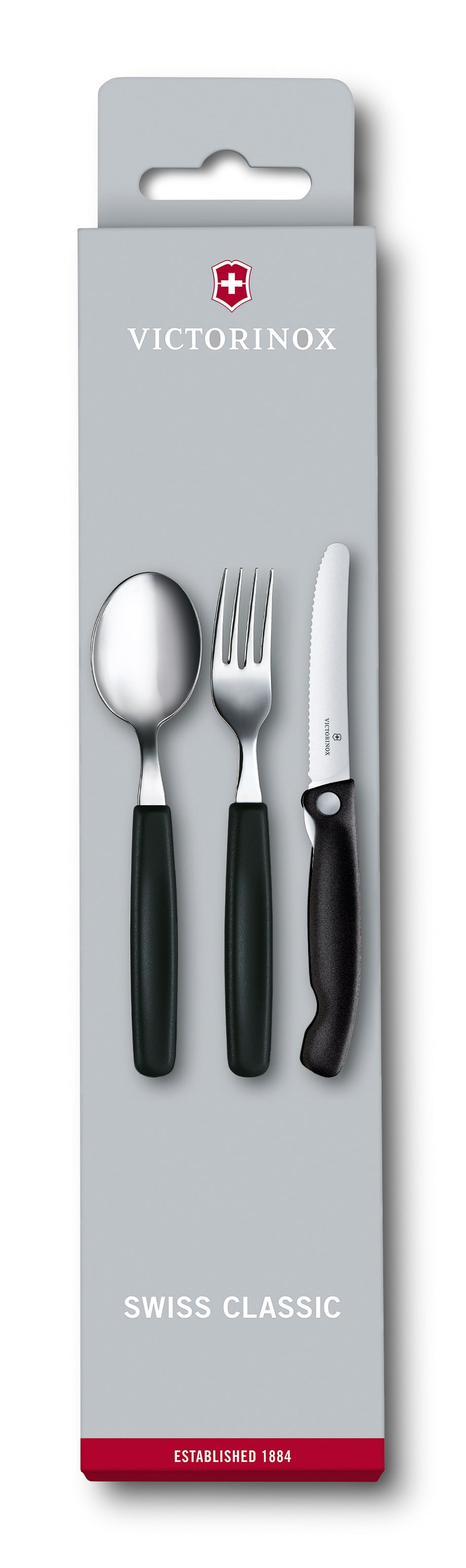 Swiss Classic Cutlery-Set, 3 pieces, black