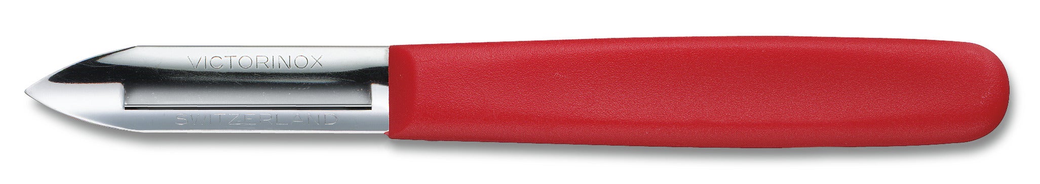 Potatisskalare, enskärs, rött nylonhandtag