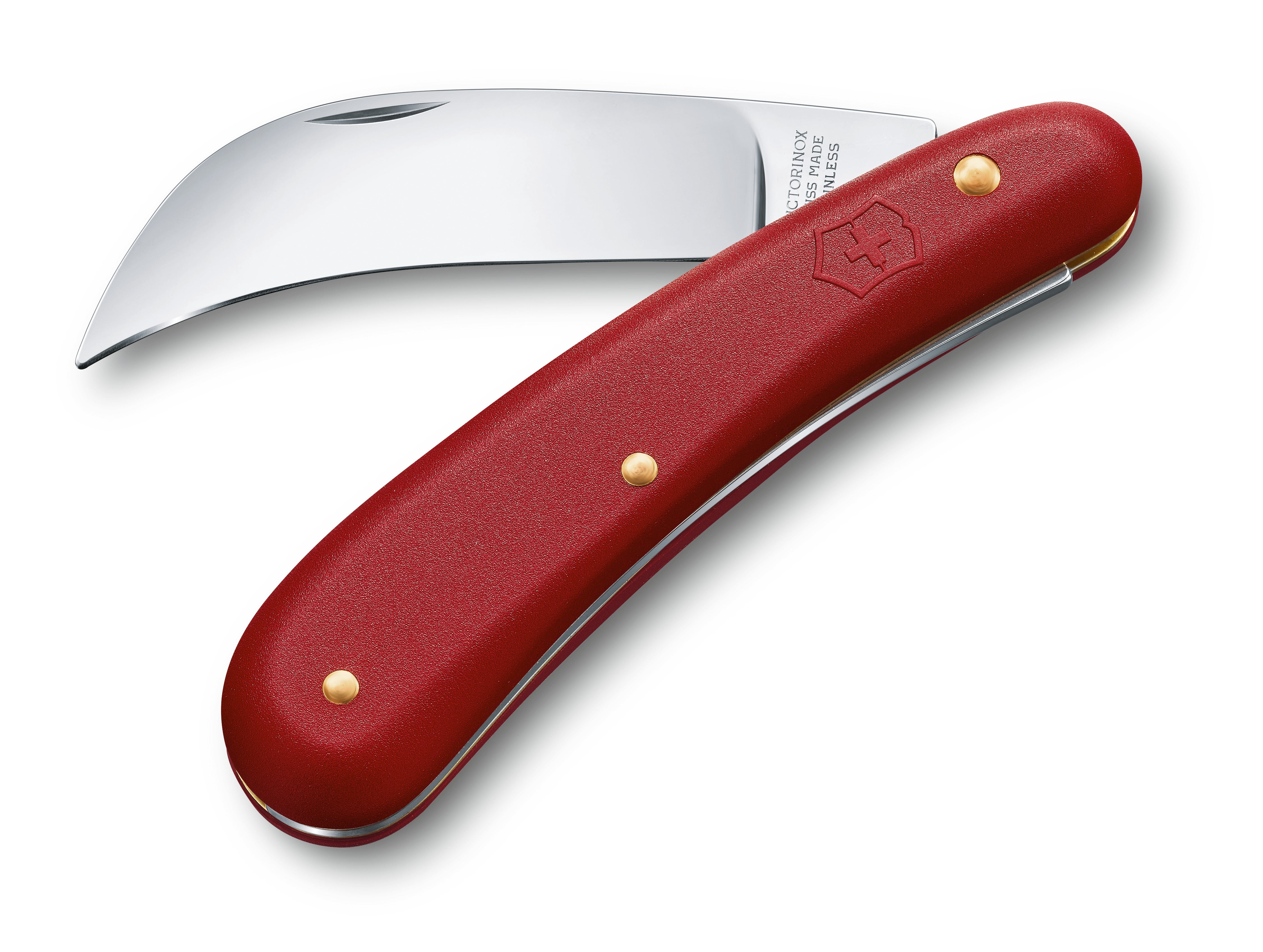 Pruning knife, large blade, red
