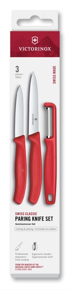 Swiss Classic, paring knife set with I-peeler, 3pc