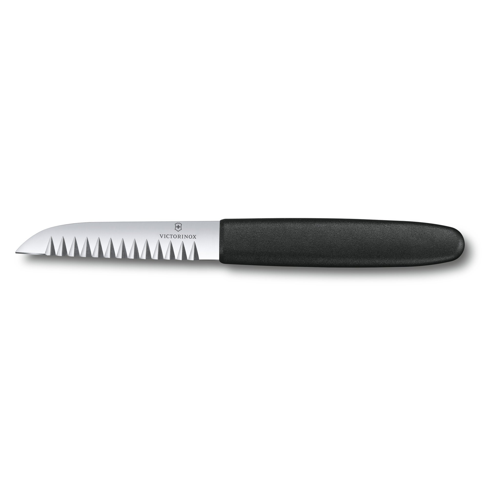 Dekorkniv 85 mm med svart plasthandtag