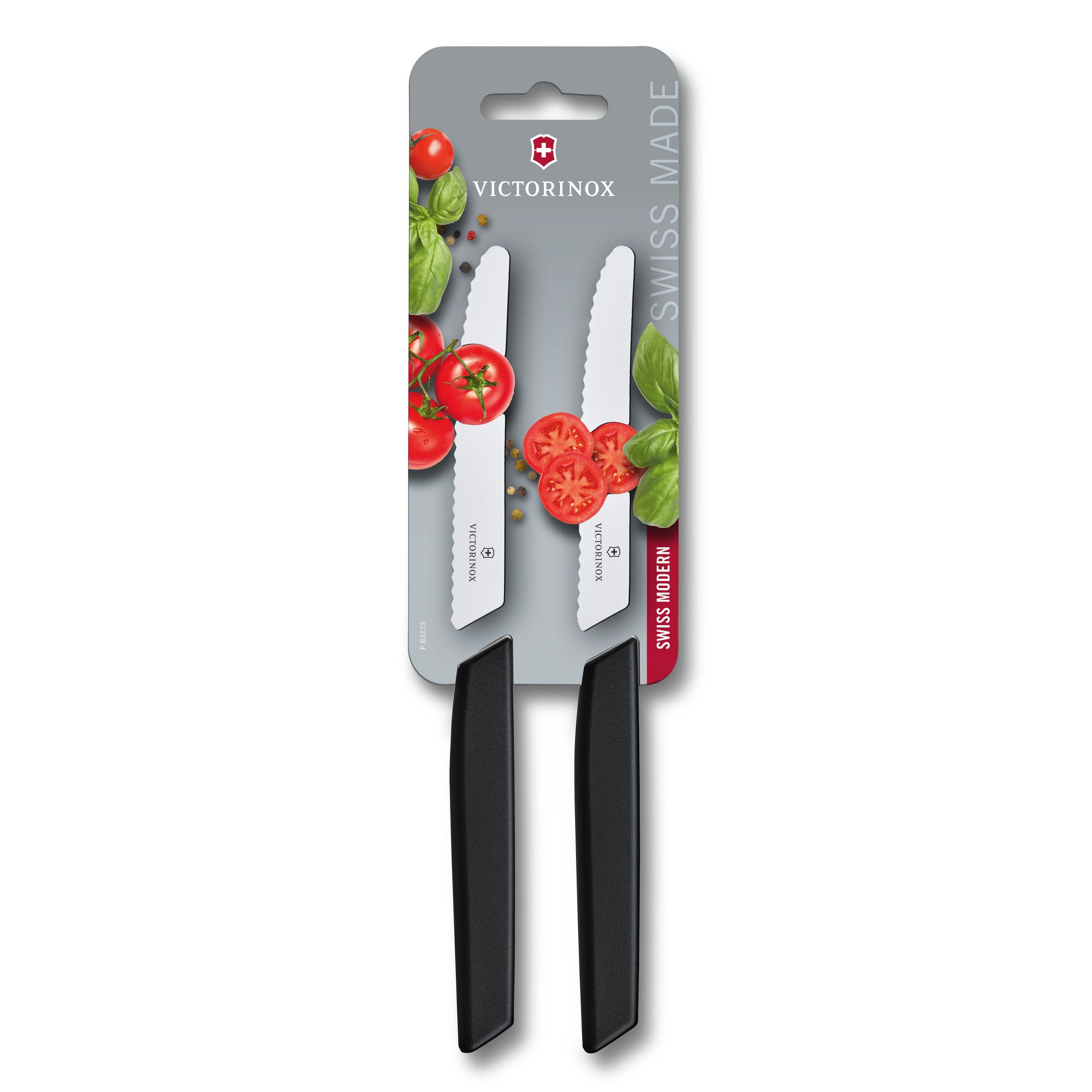 Swiss ModernTomato-and Table Knife, black,