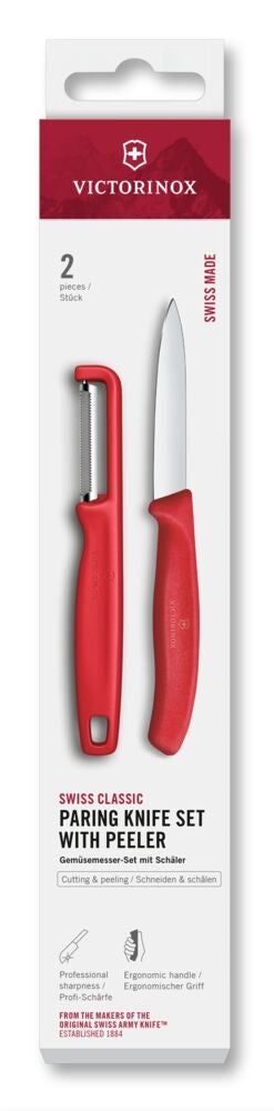 Swiss Classic, paring knife set with I-peeler, 2pc