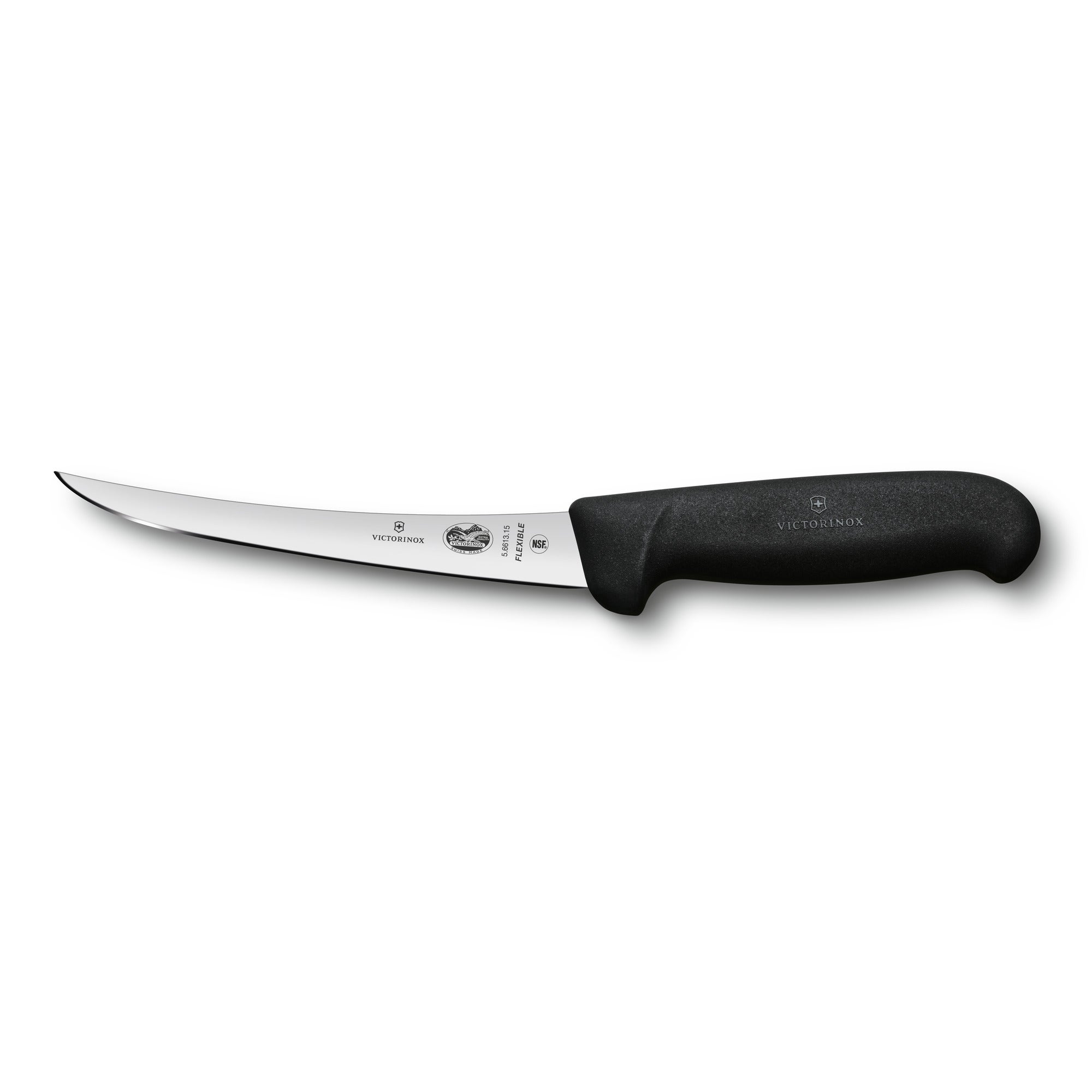 Urbeningskniv, 15 cm, svart Fibrox smalt flexibelt
